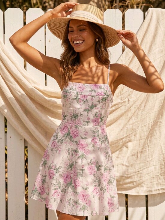 Altar'd State Dresses & Skirts - Altar'd State Pink Rose Floral Mini Dress Size M EUC
